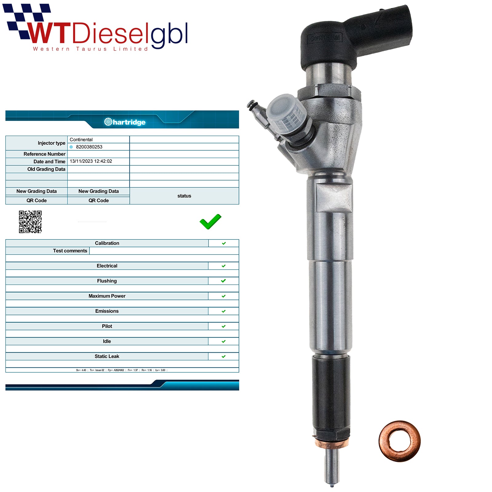 H8201100113 166006212R VDO INJECTEUR DIESEL RENAULT NISSAN DACIA MERCEDES 1.5dCi
