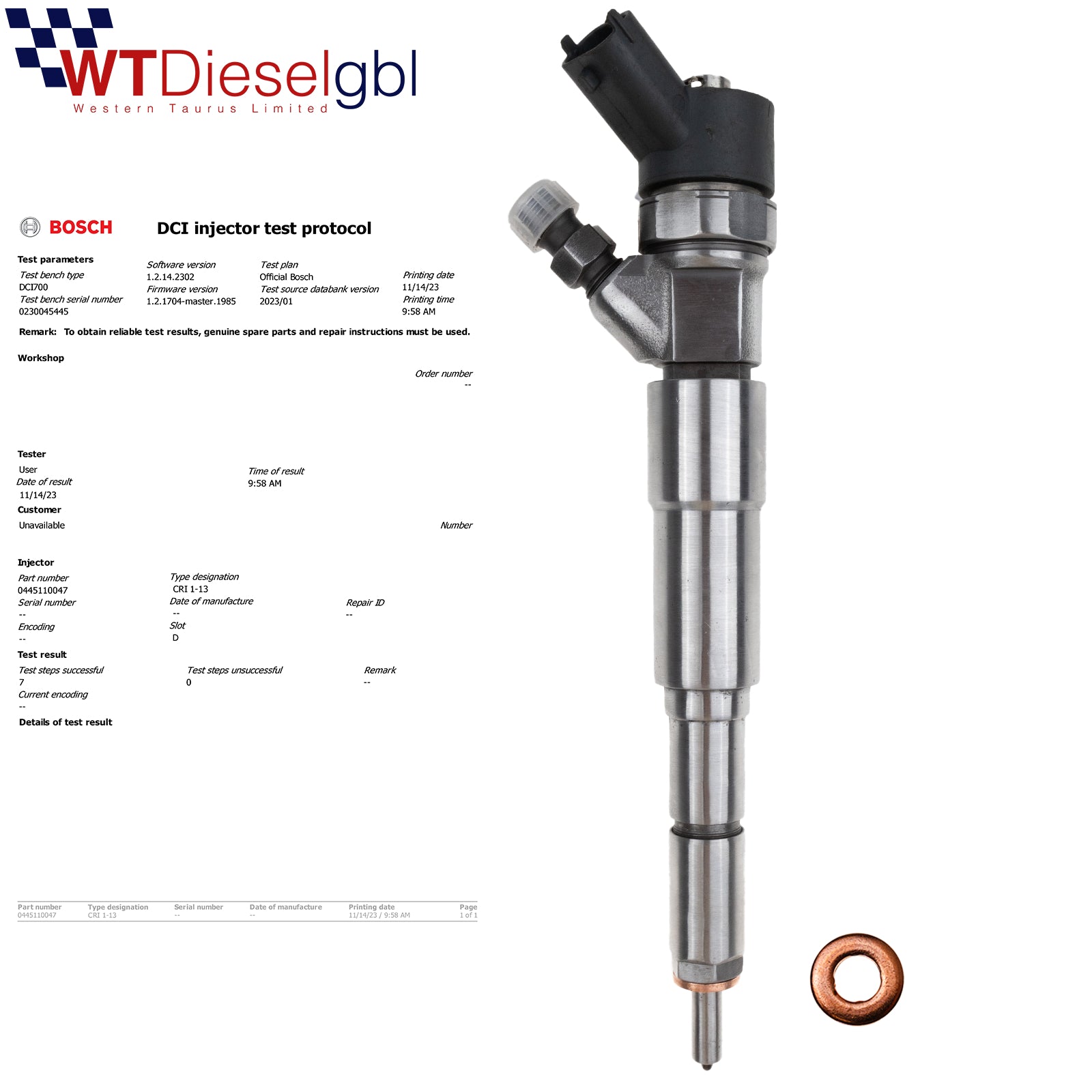 Bosch 0445110047 13537785573 | Inyector BMW Land Rover