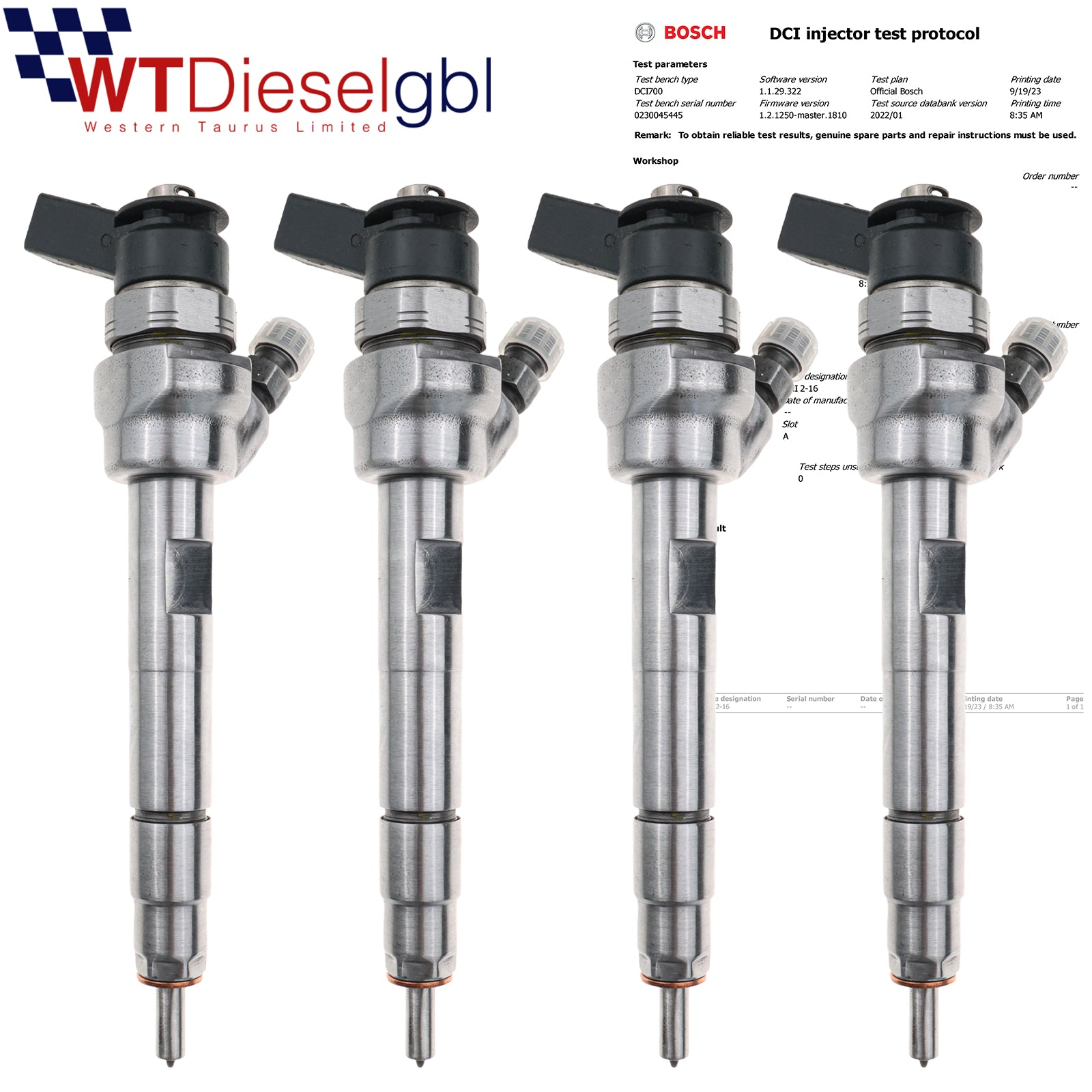 X4 Bosch 13537798446 0445110601 |BMW 118d 120d 116d| Fuel Injector