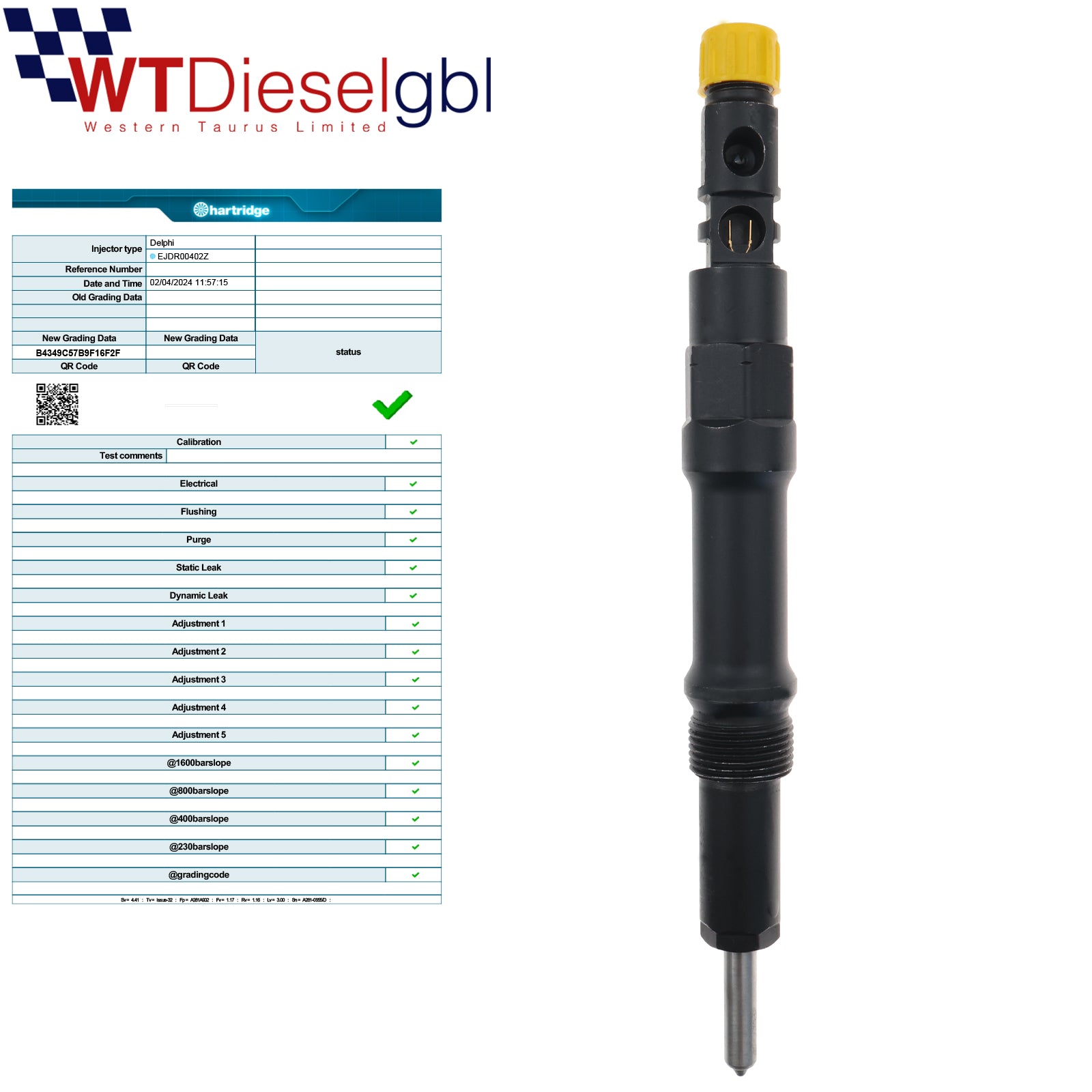 Delphi EJDR00402Z 3S7Q9K546AA |2.0 TDDi| Ford Mondeo Fuel Injector