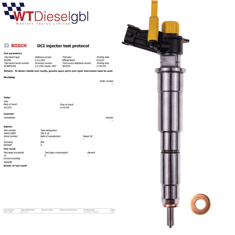 0445115007 INJECTEUR DE CARBURANT DIESEL NISSAN RENAULT VAUXHALL 2.0 DCI