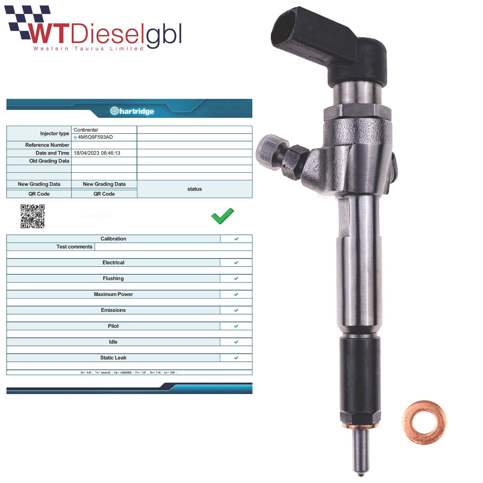 Siemens 4M5Q9F593AD 5WS40086 |1.8 TDCi| Ford Focus C-Max Injector