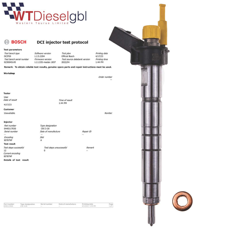 0445117030 BMW 1 F20 125 d 0986435425 INJECTEUR DE CARBURANT DIESEL