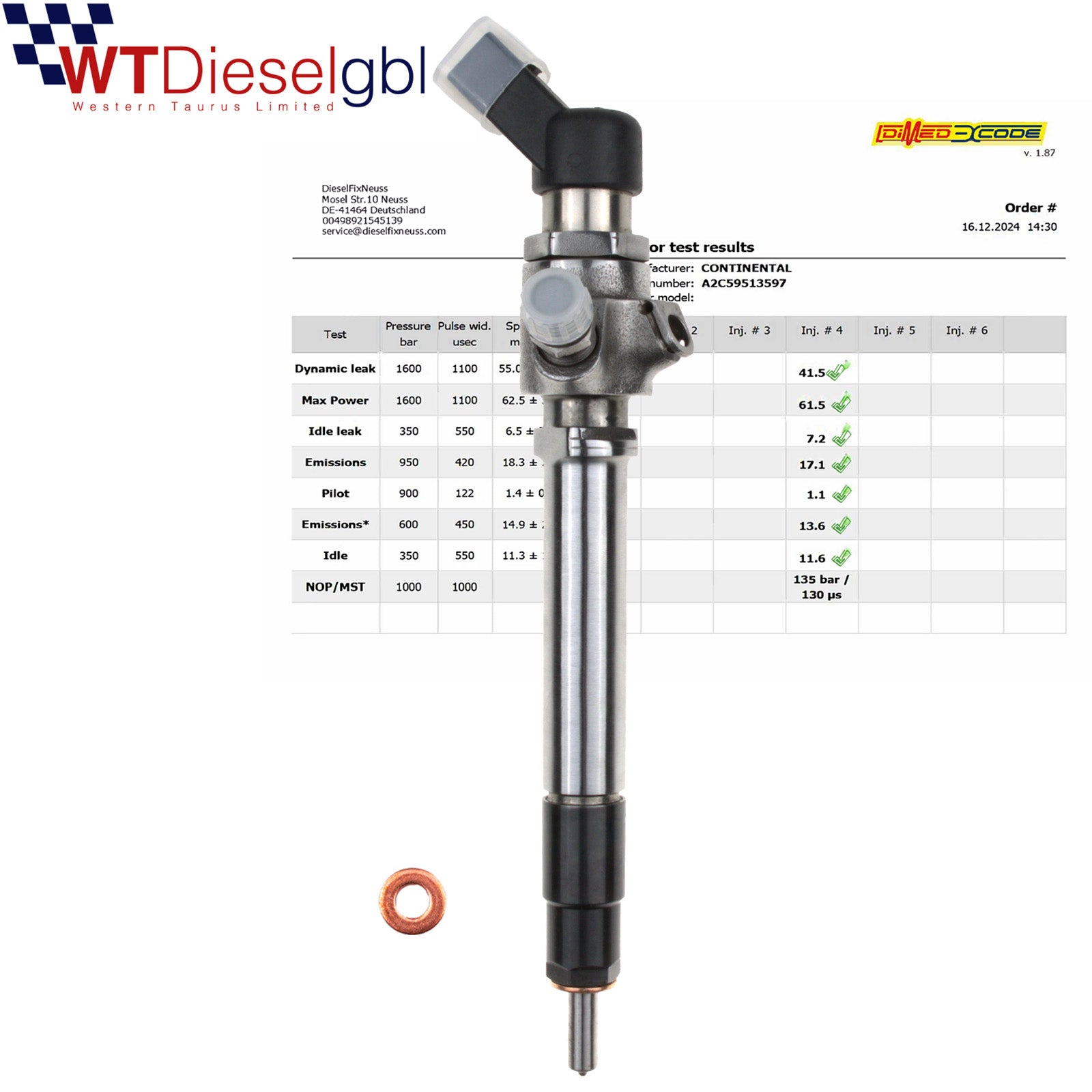Siemens 6H4Q-9K546-EB A2C59513597 | 3.6 D | Land Rover Injector