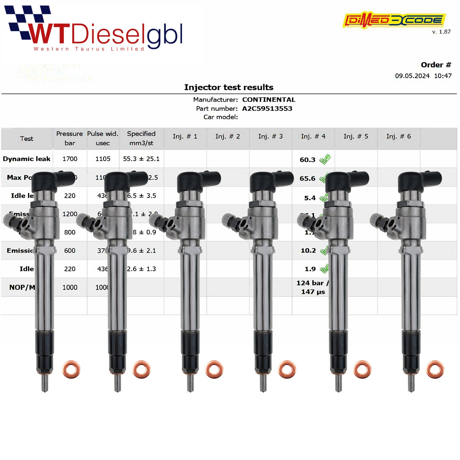 X6 Siemens A2C59513553 LR008837 | 2.7 TD | Land Rover Discovery Injector