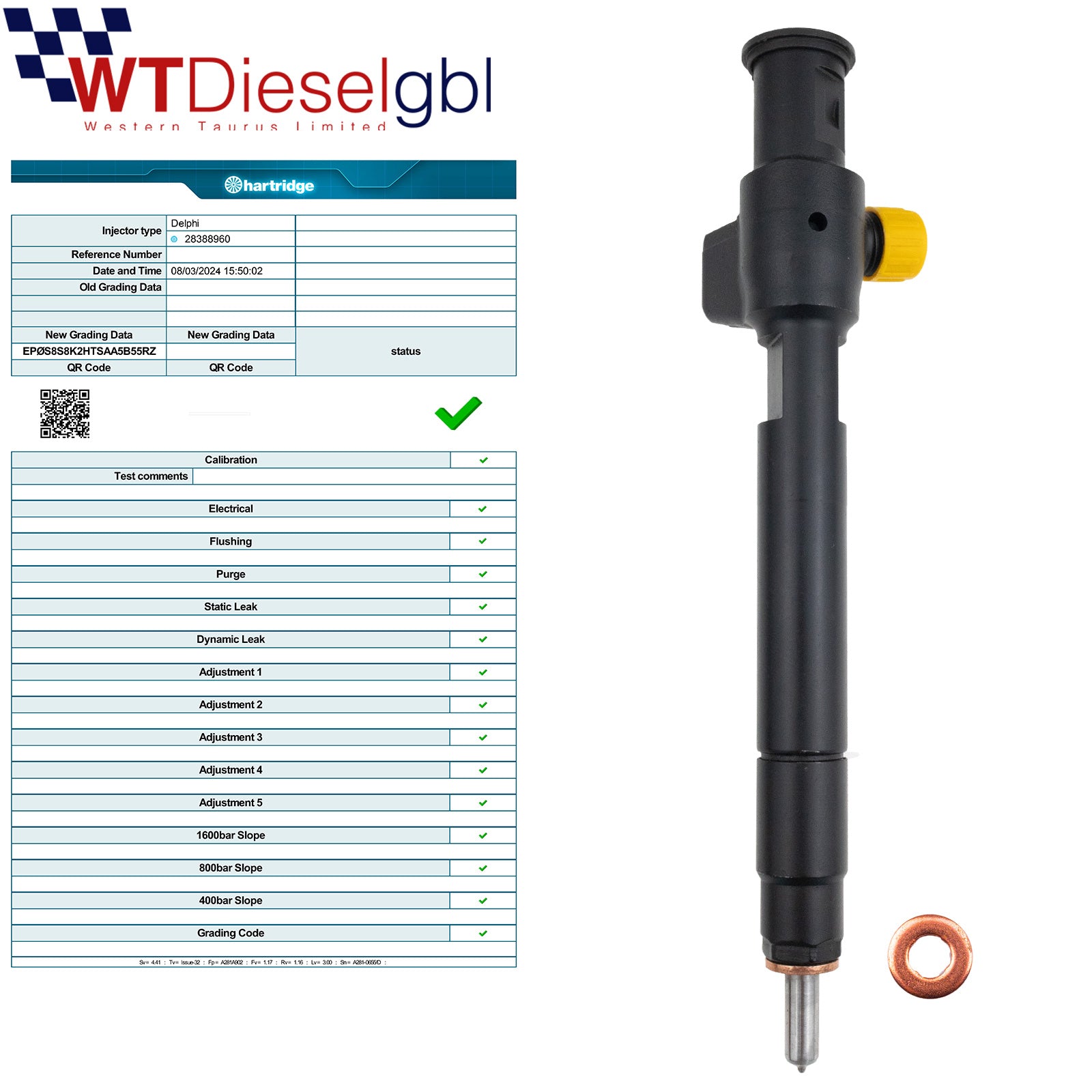 X4 Delphi 9674684080 28388960 |1.4 HDi| Citroen Ford Peugeot DS Injector