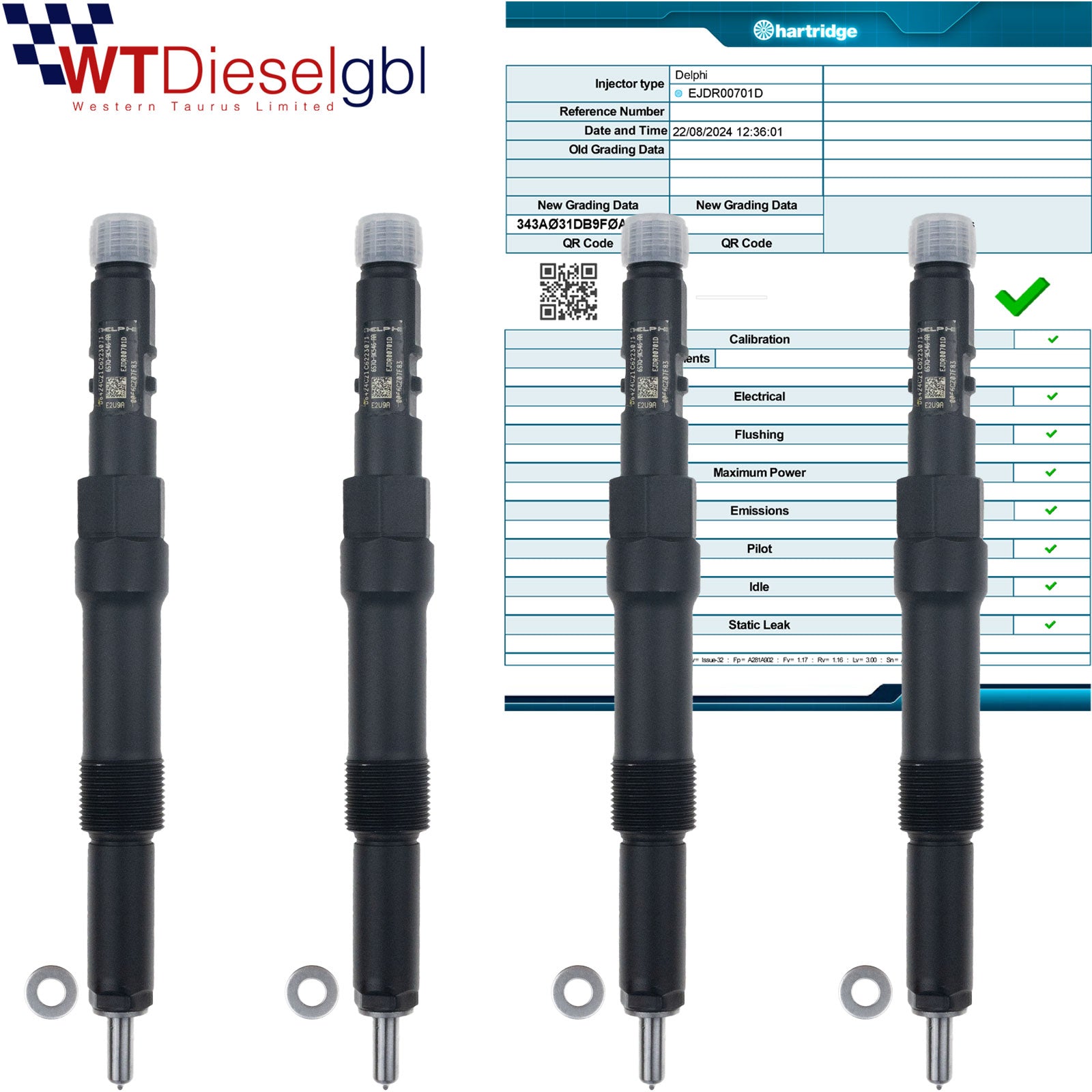 X4 Delphi EJDR00701D 6S7Q9K546AA |2.2 TDCi| Ford Jaguar Fuel Injector